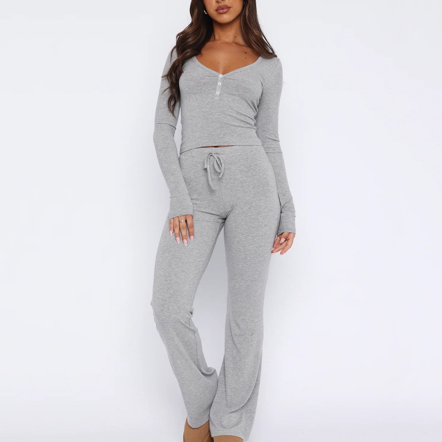 Women casual top and long pants Chic and Style