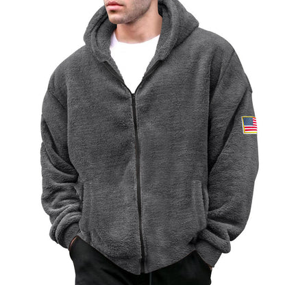 Veste à capuche en polaire pour hommes avec doublure douce et poches pratiques Chic und Stil