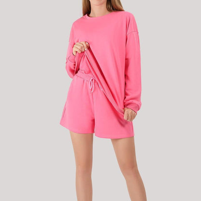 Dames ensemble décontracté de sweat-shirt et de shorts Chic und Stil