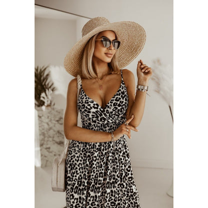 Robe maxi léopard élégant pour femmes Chic und Stil