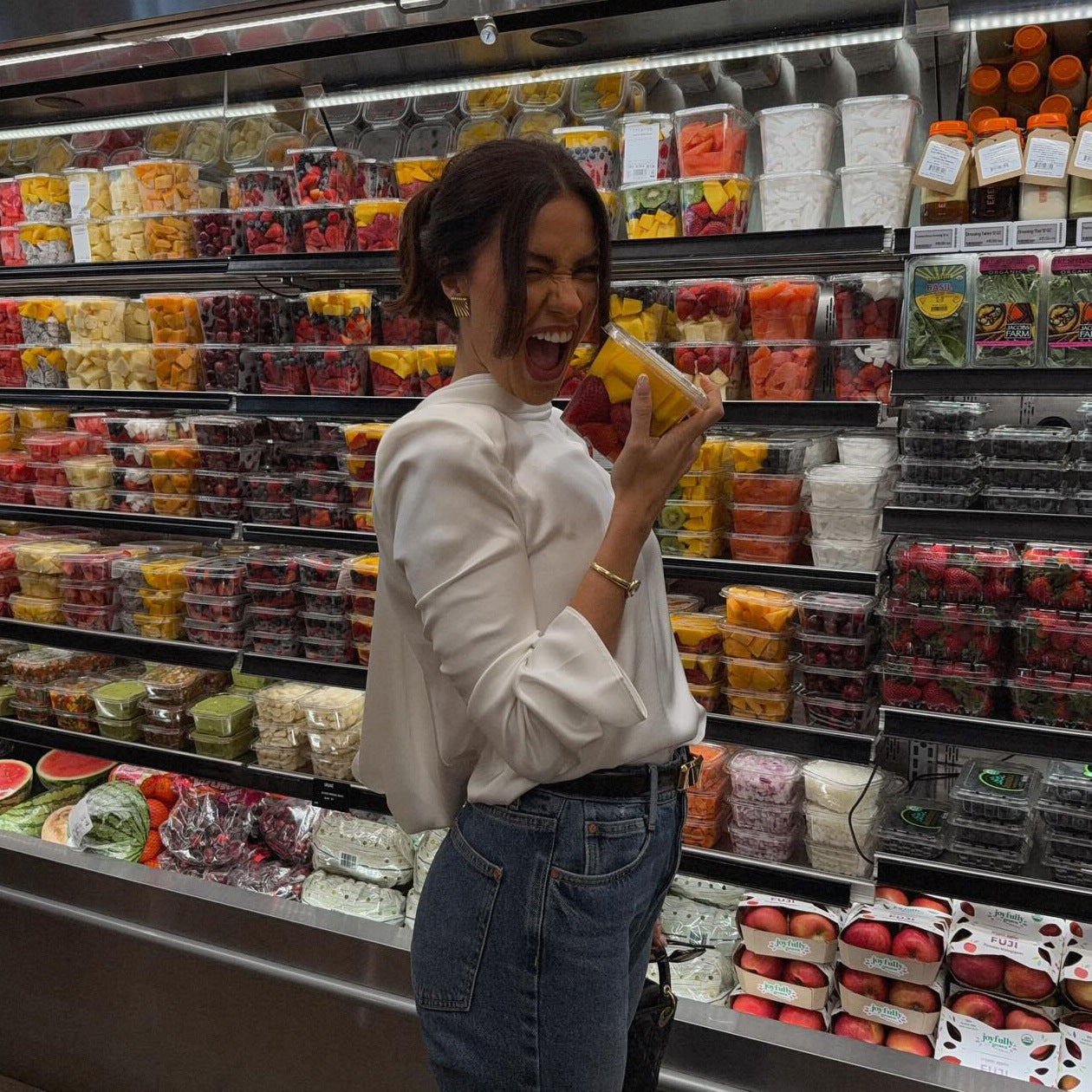 Dames Élégant haut en coton avec coupe innovante Chic und Stil