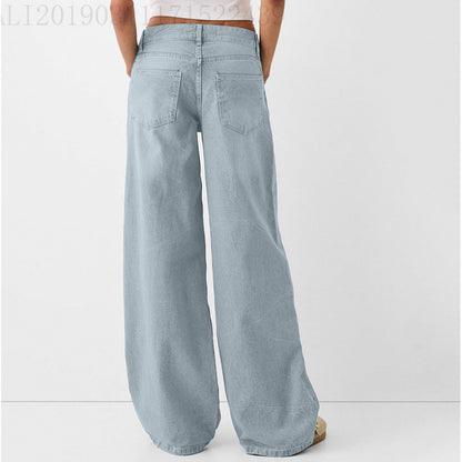 Loose-fitting high-waisted denim pants for women with classic pockets Chic and Style