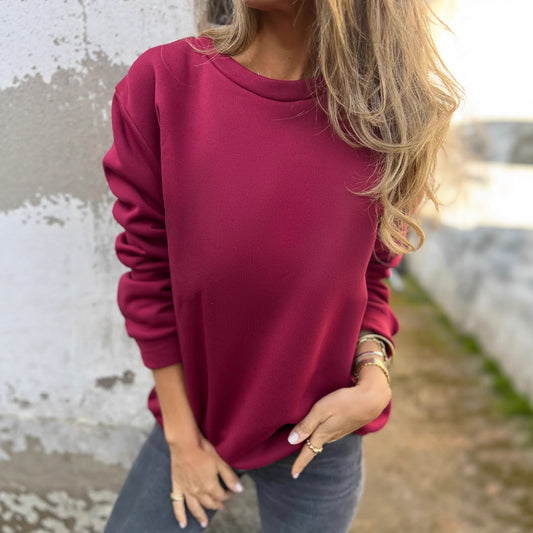 Pull-over décontracté pour femmes avec col rond et coupe décontractée Chic und Stil