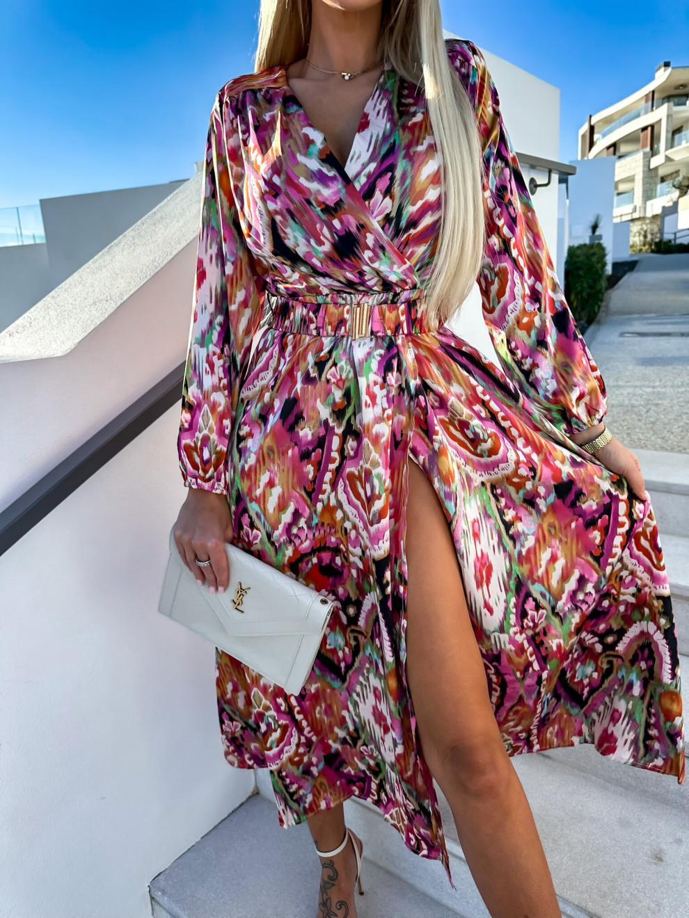 Robe Maxi Wrap Éclatante pour Femmes Chic und Stil