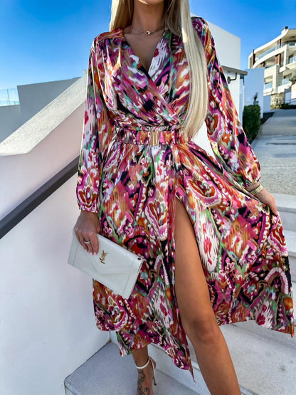 Robe Maxi Wrap Éclatante pour Femmes Chic und Stil