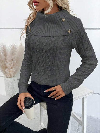 Dames pull en tricot avec col surdimensionné Chic und Stil