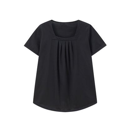 Tunique à encolure carrée plissée pour femmes Chic und Stil