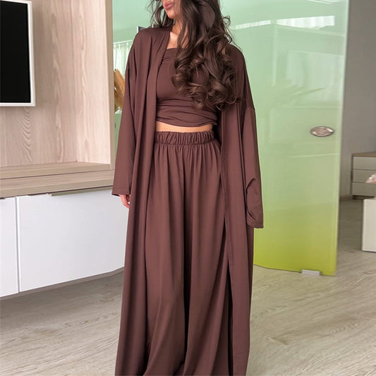 Dames élégant ensemble de lounge avec cardigan large Chic und Stil