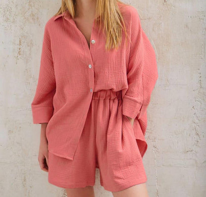 Dames combinaison courte décontractée à coupe ample et détails de bouton Chic und Stil