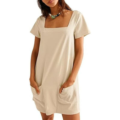 Robe de loisirs pour femmes avec décolleté carré et poches pratiques Chic und Stil