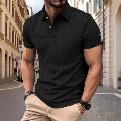 Polo-shirt pour hommes à manches courtes tendance avec design texturé Chic und Stil
