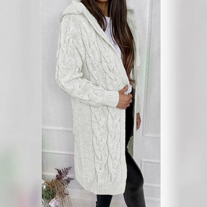 Dames cardigan en tricot avec capuche et motif texturé Chic und Still