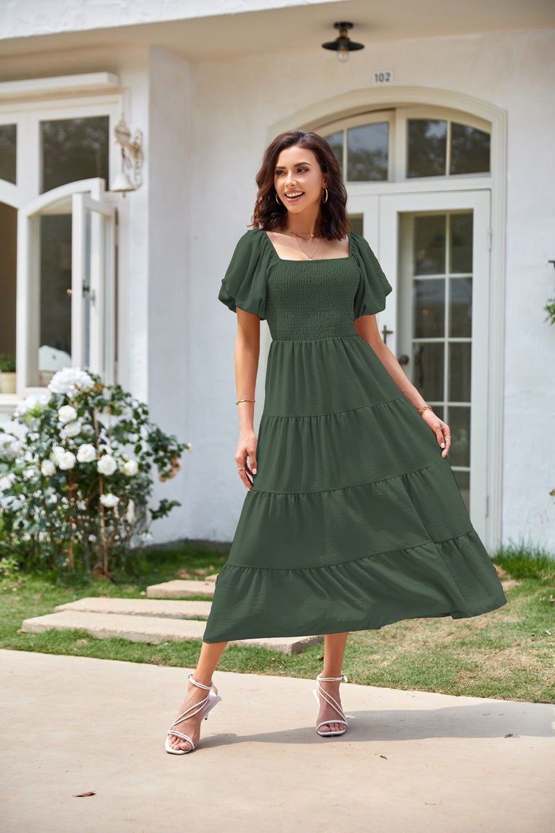 Robe maxi femme avec des manches légèrement volumineuses Chic und Stil