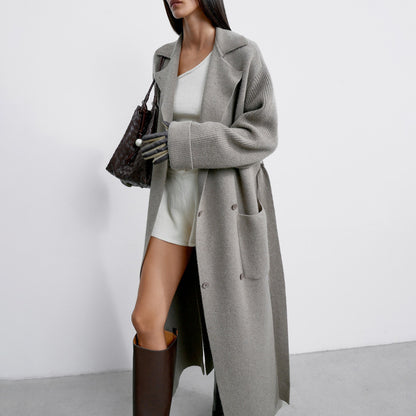 Dames élégant manteau long en laine de haute qualité Chic und Stil