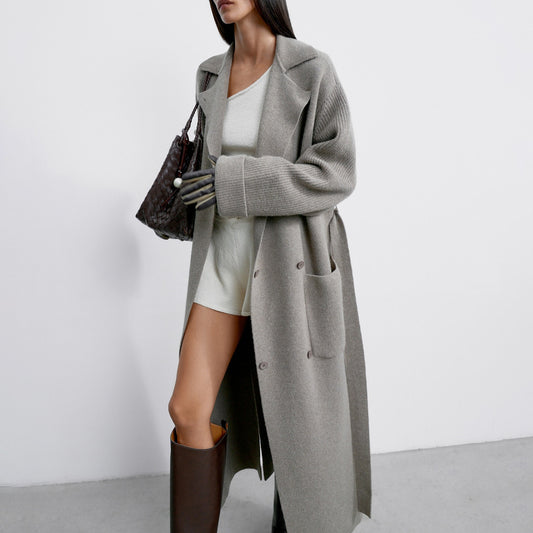 Dames élégant manteau long en laine de haute qualité Chic und Stil