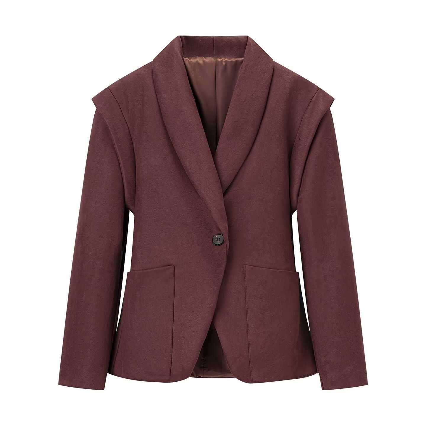Dames élégante blazer en wildleder avec design structuré Chic und Stil