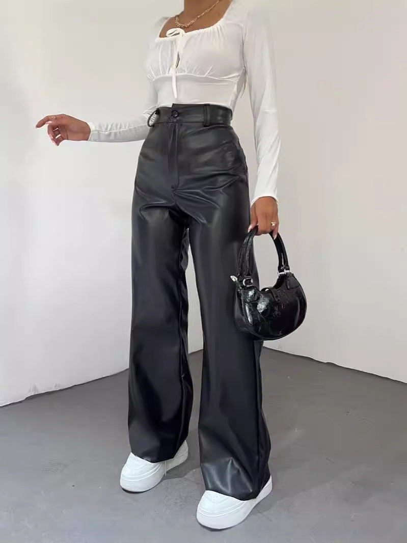 High-waisted wide-leg pants for women in lightweight material with an elegant cut Chic und Stil