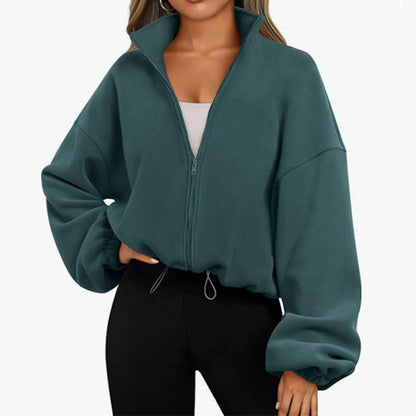 Pull oversized à col haut et fermeture éclair pour dames Chic und Stil
