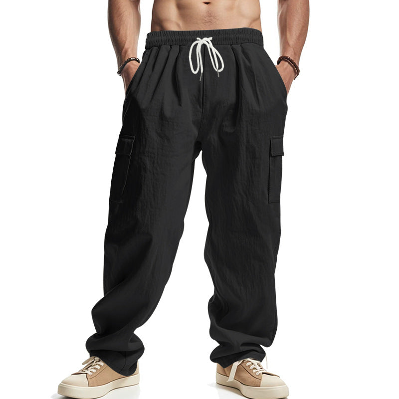 Casual cargo pants for men with elastic waistband and practical side pockets Chic and Style