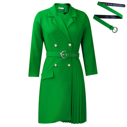 Robe blazer pour femmes avec ceinture cintrée et détails de boutons élégants Chic und Stil