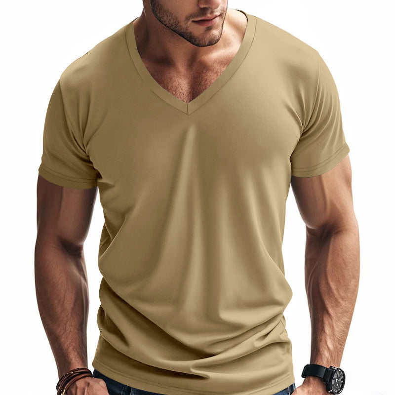 T-shirt fonctionnel pour hommes avec col V en matériau respirant Chic und Stil
