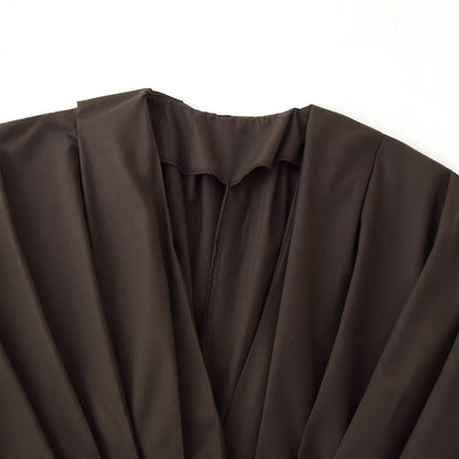 Robe midi pour femmes avec ceinture à nouer ajustable et élégant décolleté en V Chic und Stil