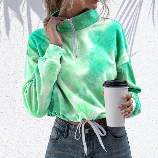 Pull en fleece à col montant et cordon de serrage pour femmes Chic und Stil