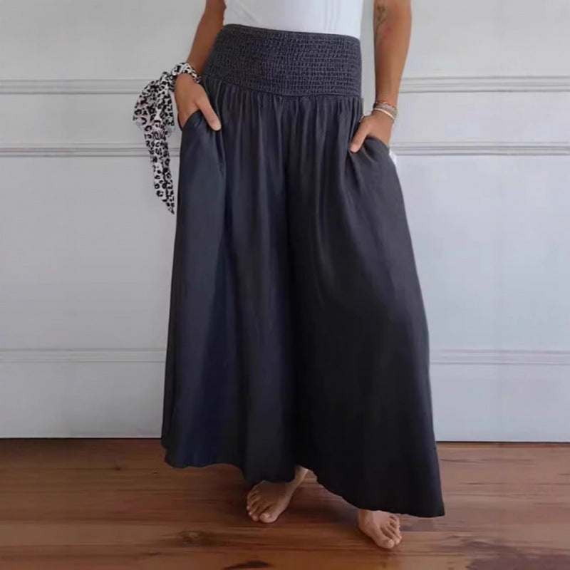Wide airy pants for women with elastic waist and pockets Chic and Style