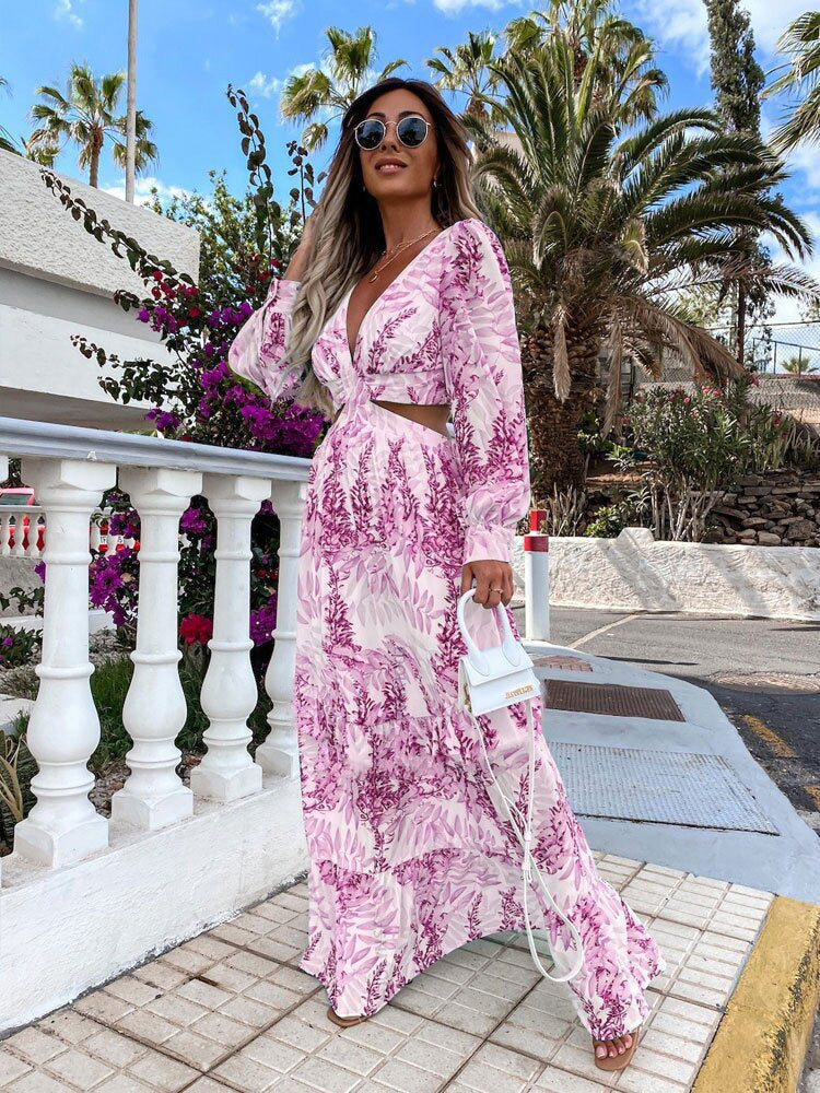Maxi robe pour femmes avec des détails floraux et une coupe élégante Chic und Stil