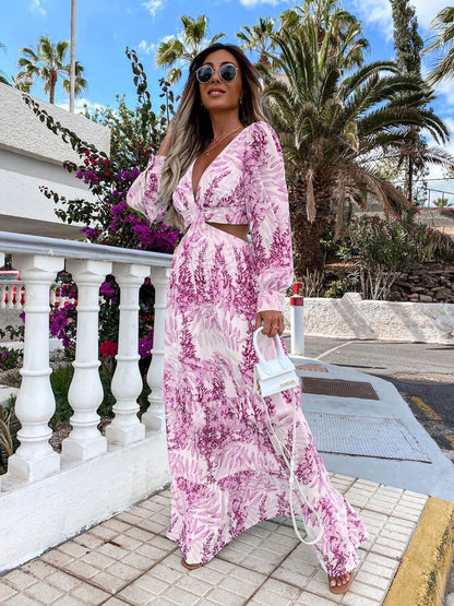Maxi robe pour femmes avec des détails floraux et une coupe élégante Chic und Stil