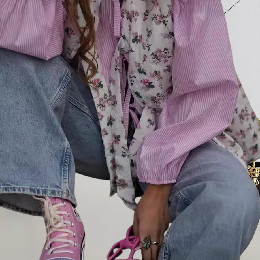 Robe sans manches pour femmes avec design floral et fermeture à nœud raffinée Chic und Stil