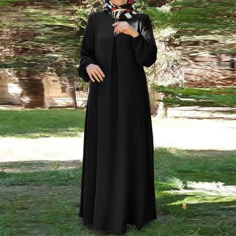 Robe maxi pour femmes avec col montant élégant et manches raglan Chic und Stil