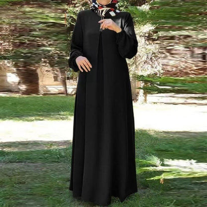 Robe maxi pour femmes avec col montant élégant et manches raglan Chic und Stil