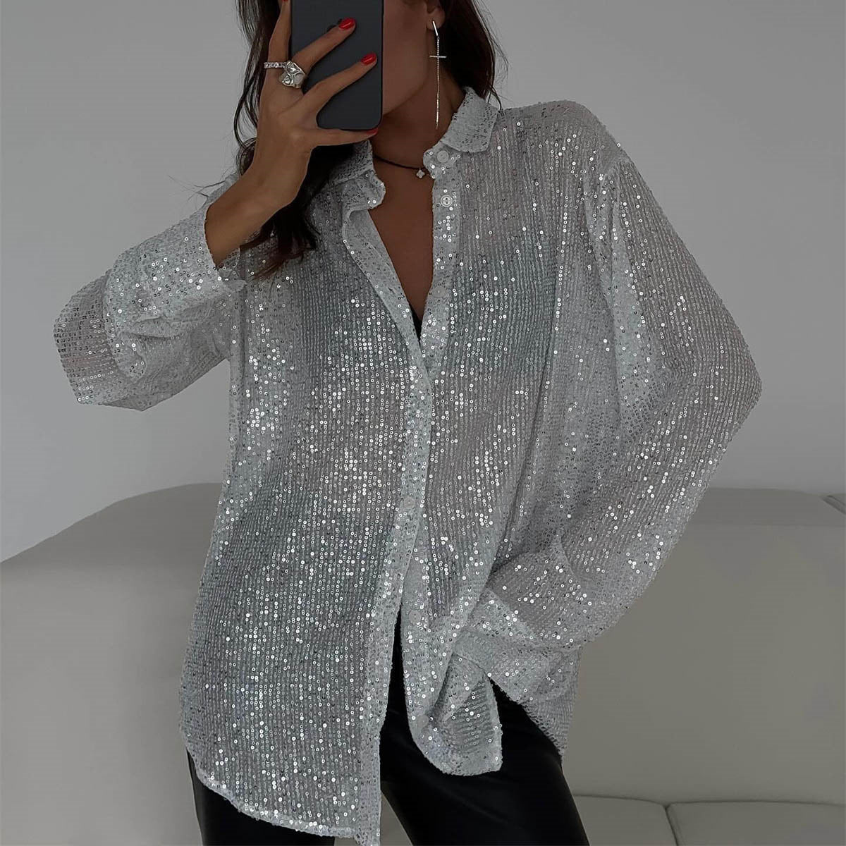 Women glittering blouse glamorous Chic and Style