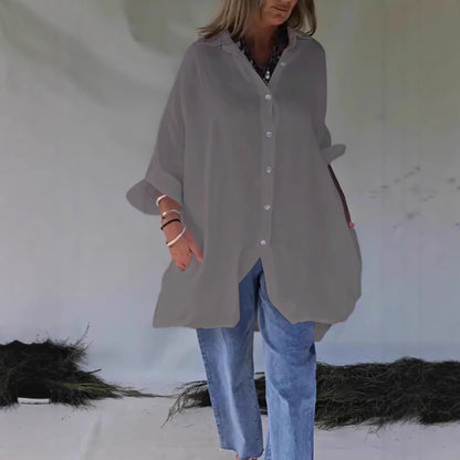 Blouse grande taille pour femmes avec coupe décontractée et fermeture à bouton-pression Chic und Stil