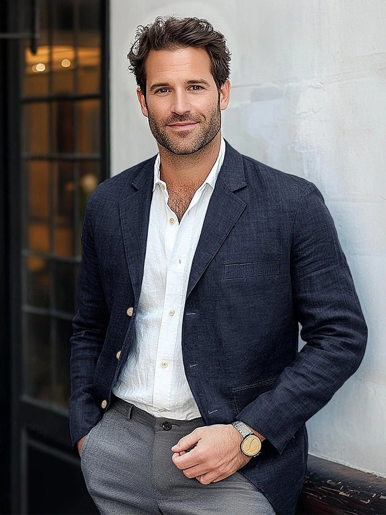 Blazer en lin décontracté pour hommes Chic und Stil