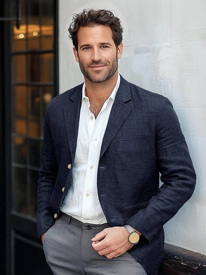 Blazer en lin décontracté pour hommes Chic und Stil