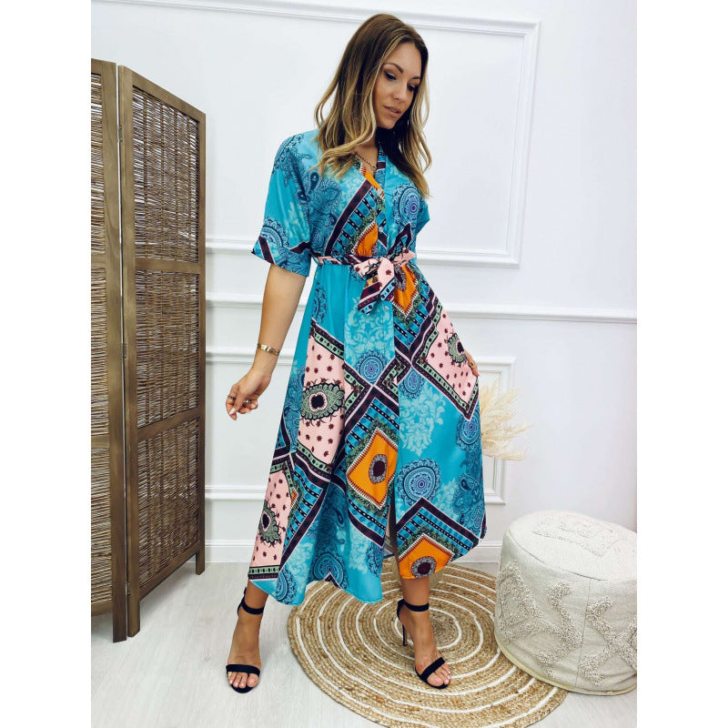 Femmes Bohémien Robe Portefeuille Chic und Stil