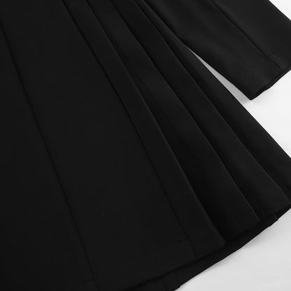 Blazer dress for ladies with double-breasted buttons and pleats Chic und Stil