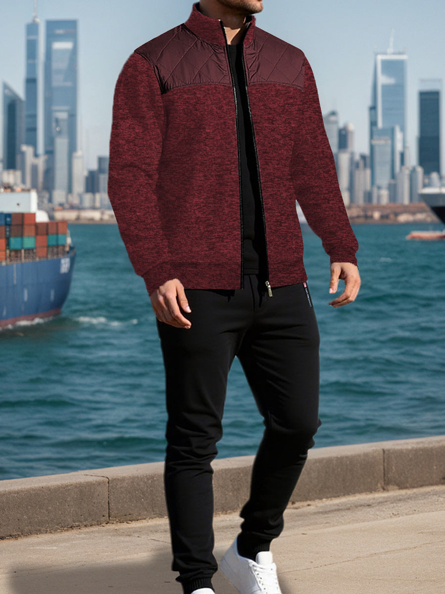 Veste de sport pour hommes avec un motif à côtes horizontales et une zone d'épaule légèrement rembourrée Chic und Stil