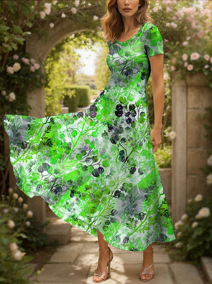 Robe maxi femme avec design floral artistique et coupe fluide Chic und Stil