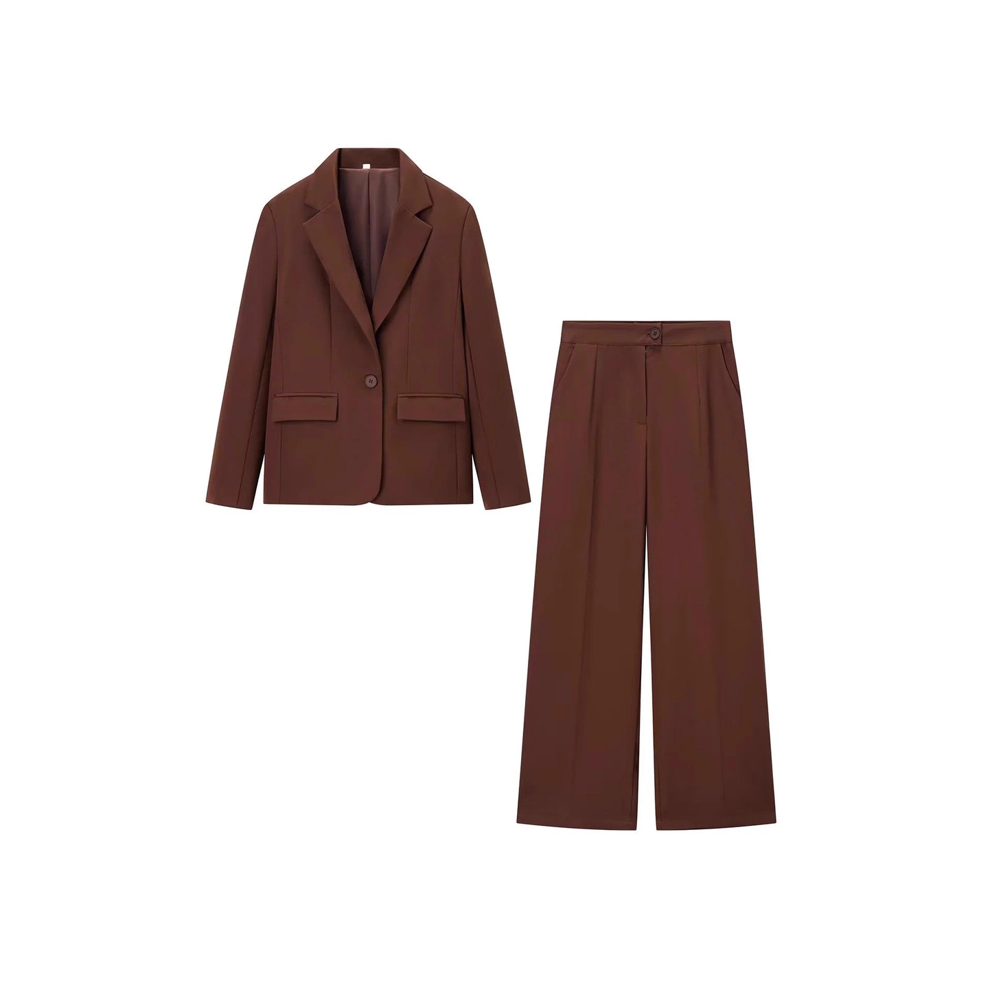 Dames élégant costume ensemble avec blazer cintré et pantalon ample Chic und Stil
