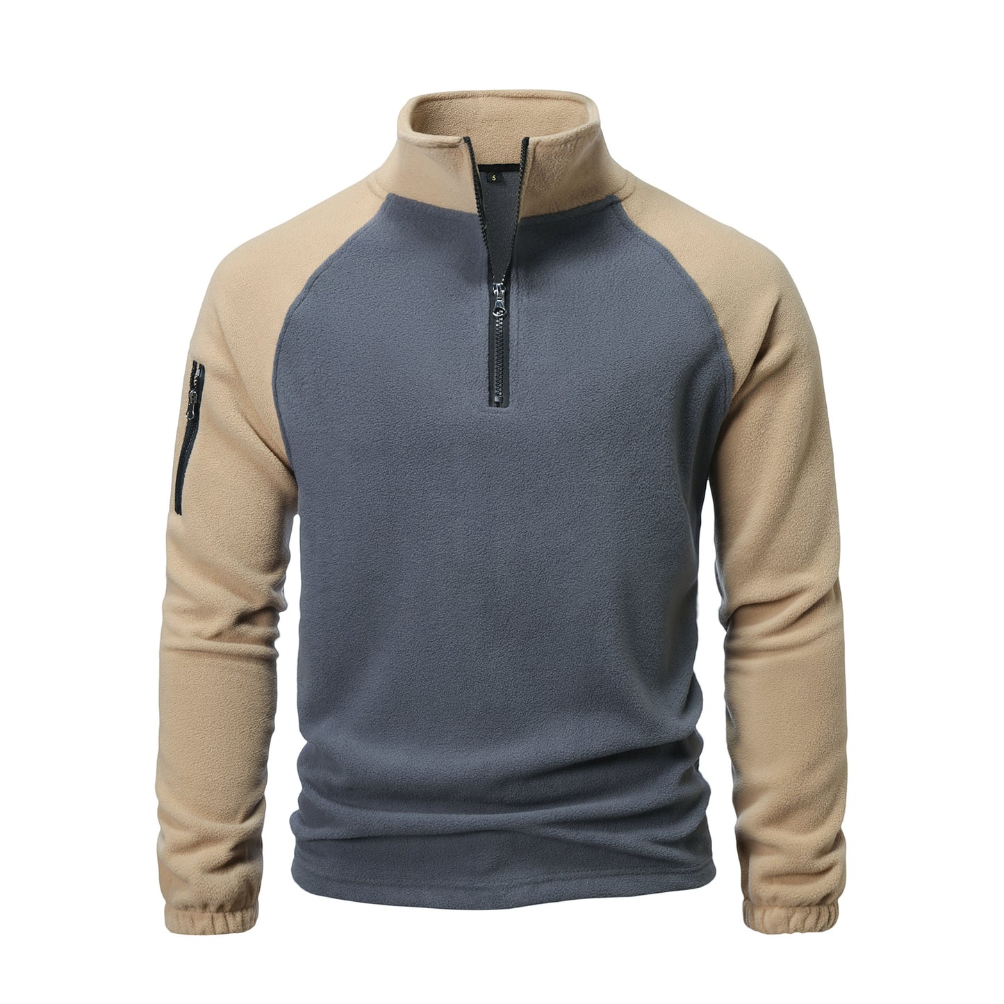 Men's fleece pullover with half-zip and practical pocket design Chic and Style