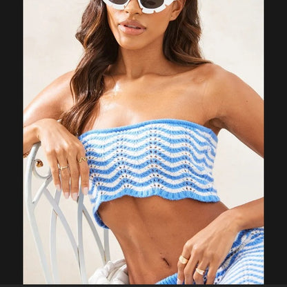 Robes bandeau pour femmes avec un design en crochet élégant Chic und Stil