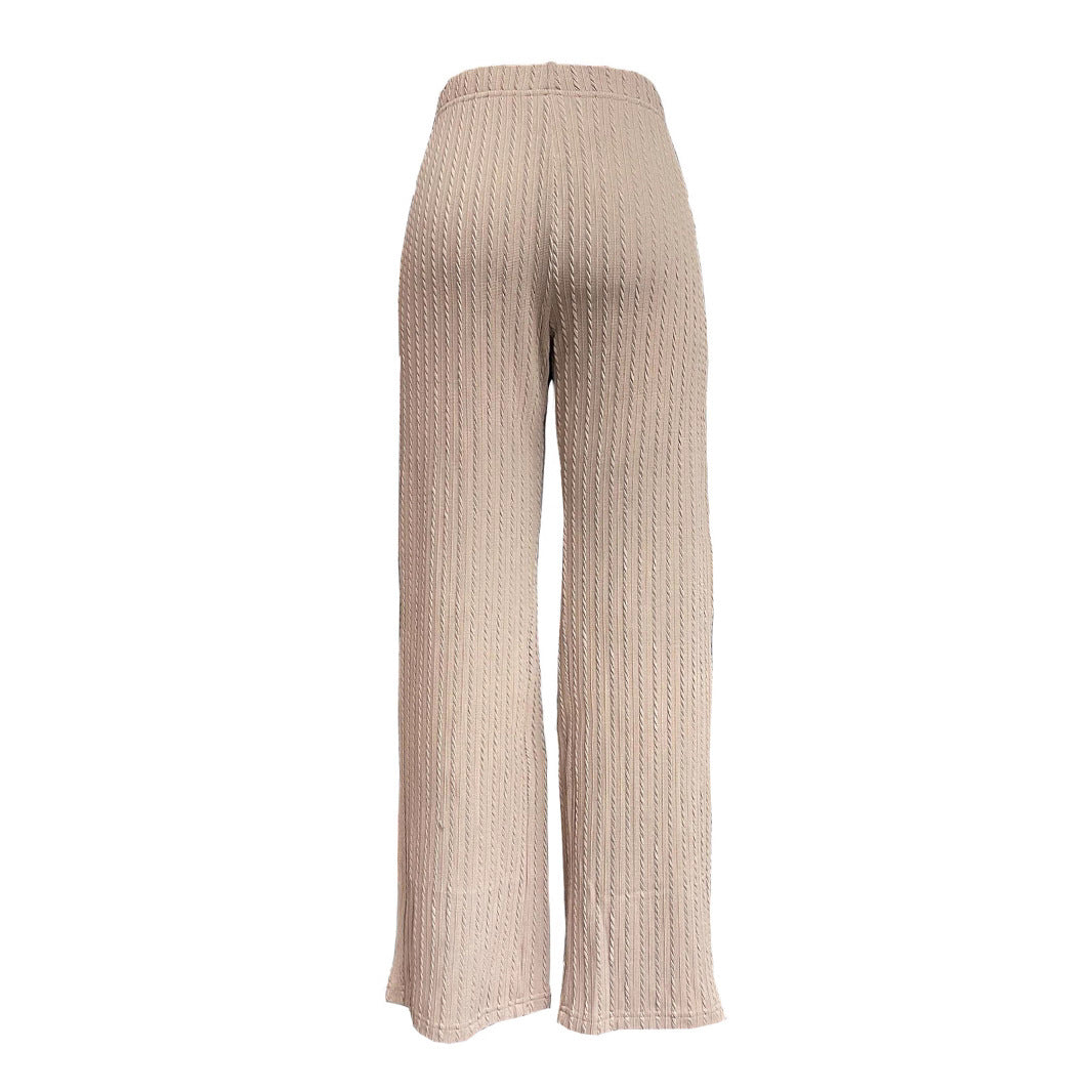 Wide knit pants for women with a refined structured pattern Chic and Style