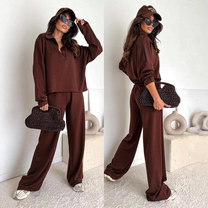 Robe-pantalon polo décontractée pour femmes avec col montant et coupe ample Chic und Stil
