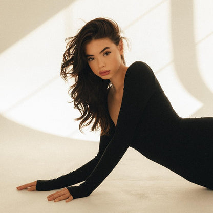 Robe longue à manches longues pour femmes ajustée Chic und Stil