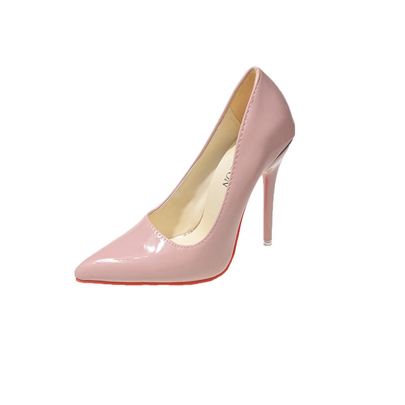Dames Classiques Talons Aiguilles avec Design Pointu et Surface Brillante Chic und Stil