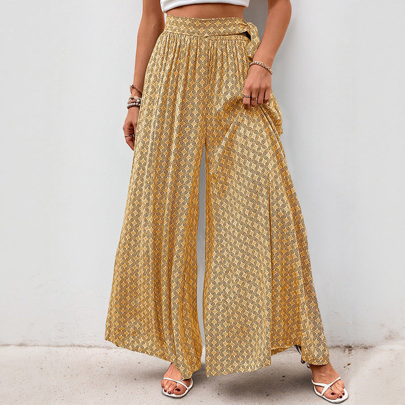 Chic and Style wide-leg boho printed pants for women