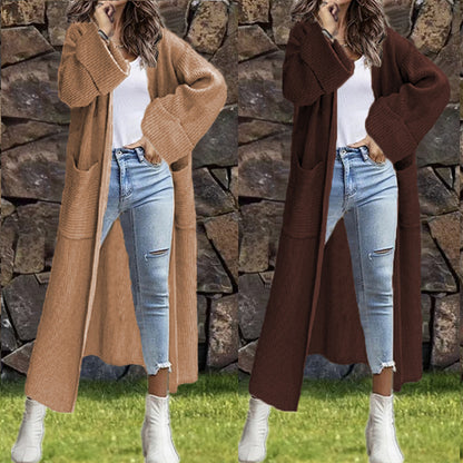 Dames Grand manteau en tricot avec poches profondes et coupe décontractée Chic und Stil